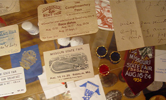 A collection of items in the museum